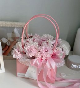 Pink Blossom Flower Bag | Pembe Krizantem Çanta Çiçek – Bodrum