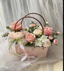 Rose Romance Flower Bag | Pembe Güllü Çanta Çiçek – Bodrum